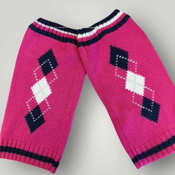 Peanuts Wool Blend Knitted Socks Calf Leg Warmers 2 Pairs Set One Size Pink Navy - Picture 8 of 11